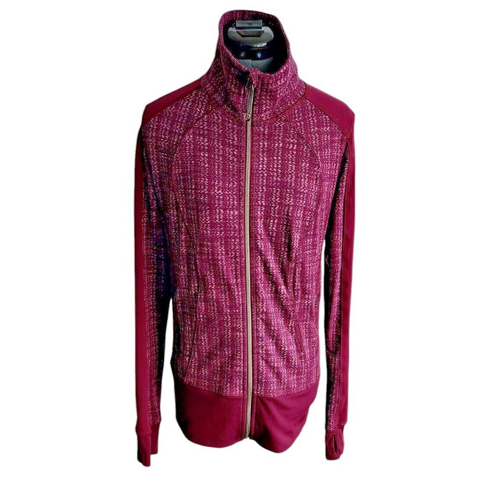 Lululemon Define Jacket Berry Pink Space Dye Full Zip Thumbholes Womens